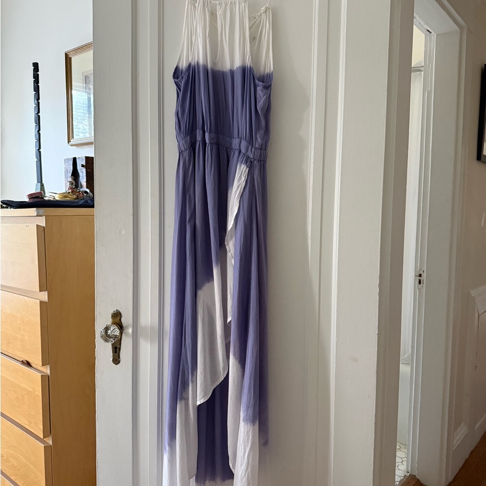 En Creme Lavender and White Tie-Dye Maxi Dress